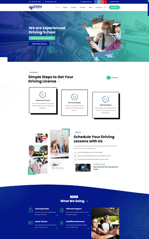 Mẫu thiết kế website trung tâm đào tạo lái ô tô xe máy